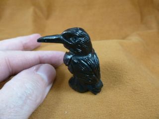 (y - Bir - Ra - 220) 1.  5 " Black Raven Crow Onyx Carving Peru Figurine Bird Noir Magpie