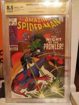 The Spider - Man 78 First Appearance The Prowler Signed By John Romita Sr