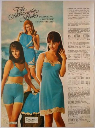 60 ' s Vintage PAPER PRINT AD DOESN ' T SLIP hose hugger brief lingerie underwear 2