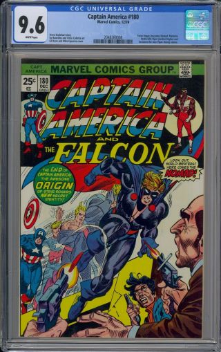 Captain America 180 Cgc 9.  6 White 1974 1st Appearance Steve Rogers As Nomad