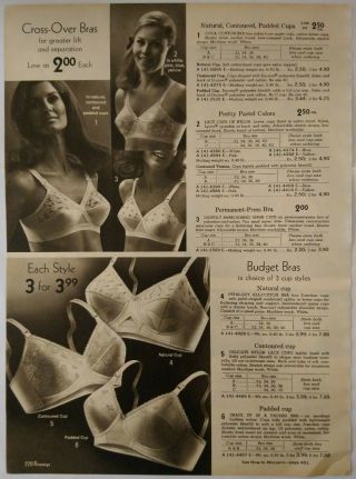 1971 Vintage Paper Print Ad Cross - Over Contoured Padded Bras Lingerie Underwear