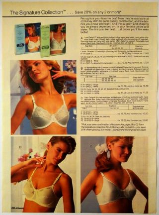 1988 Vintage PAPER PRINT AD bra string bikini women lingerie undies clipping 2