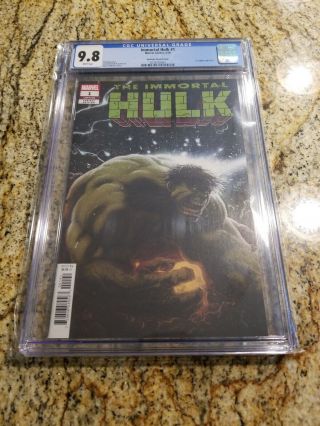 Immortal Hulk 1 Variant Cgc 9.  8 Graded Marvel 2018