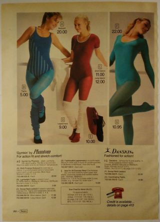 1983 Vintage PAPER PRINT AD VOGUE bra brief tights bodysuit lingerie underwear 2