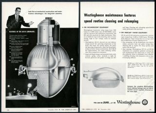 1954 Westinghouse Ak - 10 Mercury Vapor Street Light Streetlight Photo Print Ad