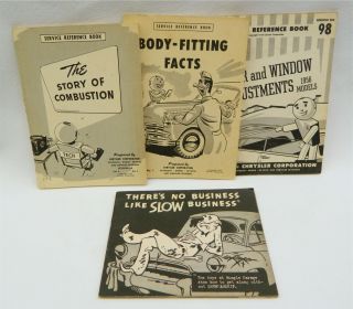 4 1950s Chrysler Dodge Plymouth Desoto Dealership Service Training Booklets