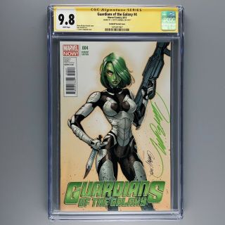 Guardians Of The Galaxy 4 Cgc Ss 9.  8 Nm/mt 1:50 J Scott Campbell Variant Signed