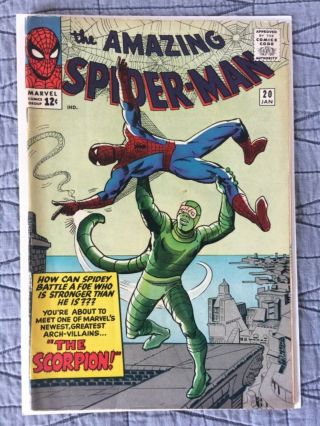 Rare 1964 Silver Age Spider - Man 20 Key 1st Scorpion Complete