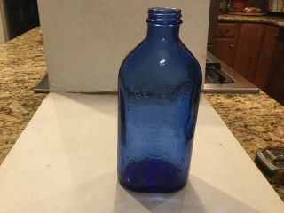 Antique Cobalt Blue Glass Phillips Milk Of Magnesia Bottle 9” Bottle 2
