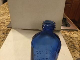 Antique Cobalt Blue Glass Phillips Milk Of Magnesia Bottle 9” Bottle 3