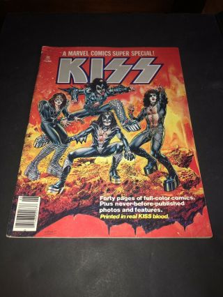Kiss Marvel Comics Special 1 1977 Printed In Real Kiss Blood