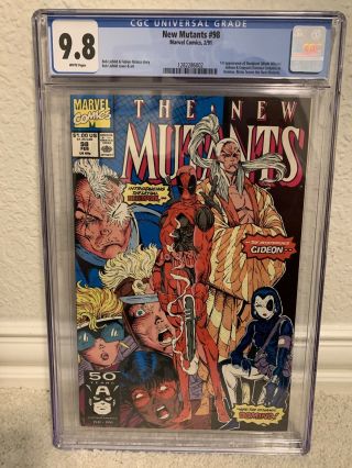 The Mutants 98 Cgc 9.  8 First Appearance Deadpool (feb 1991,  Marvel)