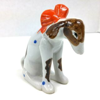 Vintage Whippet Greyhound Whippet W/bow Figurine Ceramic Japan 1920 - 1940 Deco