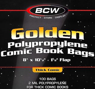 1000 Bcw Golden Thick Comic Bags