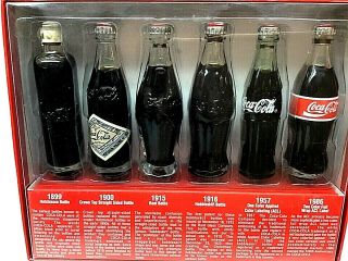 Evolution of the Contour Coca Cola Bottle Set of 6 Miniature Vintage Bottles 2