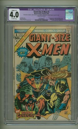 Giant - Size X - Men 1 (cgc 4.  0 Slight Resto) O/w Pages; 1st X - Men (c 24865)