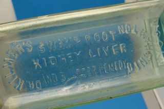 Antique DR.  KILMER ' S SWAMP ROOT KIDNEY LIVER BLADDER Medicine Aqua Glass Bottle 3
