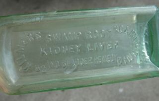 Antique DR.  KILMER ' S SWAMP ROOT KIDNEY LIVER BLADDER Medicine Aqua Glass Bottle 4