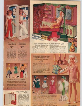 1965 Paper Ad Miss Clairol Glamour Misty Doll Beauty Shop Tammy Misty