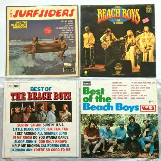4 X The Beach Boys Vinyl Lp Albums - Best Of,  Best Of Vol 2,  Live In London