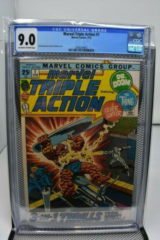 Marvel Triple Action 1 Cgc 9.  0 Marvel 1972 Silver Surfer Dr Doom Fantastic Four