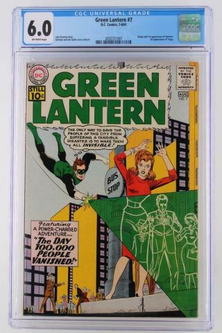 Green Lantern 7 - Cgc 6.  0 Fn - Dc 1961 - 1st App/origin Sinestro - 1st Terga