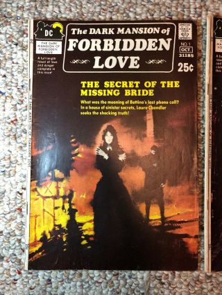Dark Mansion Of Forbidden Love 1 & 2 Dc Comic 1971 Romance 1st Issue 2nd Issue