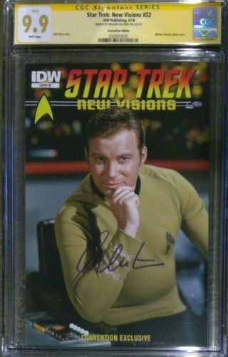 Star Trek: Visions 22 Photo Cover_cgc 9.  9 Ss_signed By William Shatner