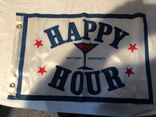 Vintage " Southern Comfort " Happy Hour Flag Banner White