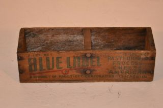 Vintage Pabst - Ett Blue Label Cheese Wood Box Advertising Dairy Pabst Beer Maker