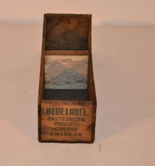 Vintage PABST - ETT Blue Label Cheese Wood Box Advertising Dairy Pabst Beer Maker 2