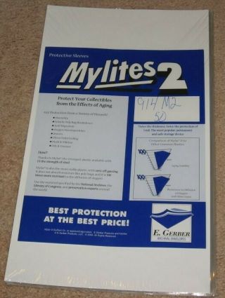 100 Mylites 2 Mil Mylar Legal Document / Graded Comic Book Bags Sleeves Cgc Cbcs