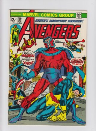 Avengers 110 8.  0 Vf Bronze Age Marvel Magneto X - Men Black Panther Appearances