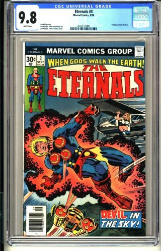 Eternals 3 Cgc 9.  8 Wp Nm/mint Marvel Comics 9/76 Jack Kirby 1st App Sersi