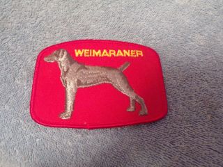 Weimaraner Dog Patch (silver On Red)