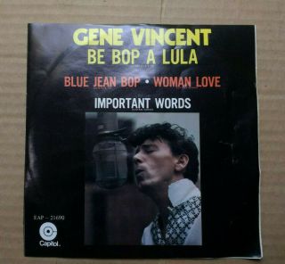 Gene Vincent - Be Bop A Lula / Mexican 45 Ep Picture Sleeve Rockabilly R&r 7 "