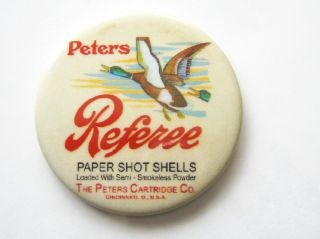 Vintage Advertising Pocket Mirror Peters Referee Paper Shot Shells