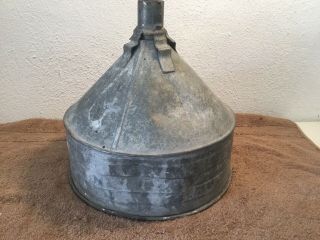 Vintage LARGE 10 1/2” Wide Galvanized Tin Industrial Oil Gas Funnel 2