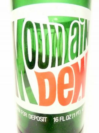 Vintage Soda - Mountain Dew - Money Back - Vintage 16 Oz Acl Soda / Pop Bottle