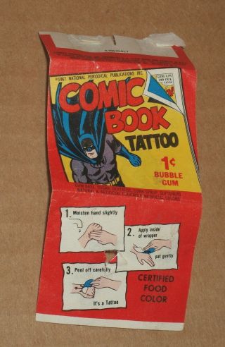 1967 Topps Comic Book Bubble Gum Batman Cover Superman Toddler Tattoo