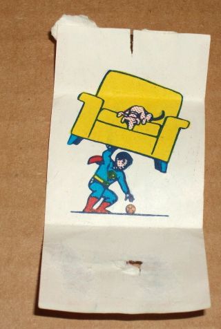 1967 TOPPS COMIC BOOK BUBBLE GUM BATMAN Cover SUPERMAN TODDLER TATTOO 2