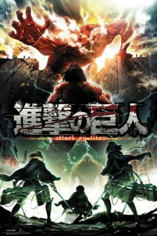 Attack On Titan Season Two Action 24x36 Anime Poster New/rolled