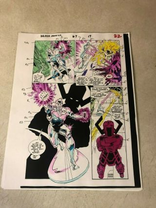 Silver Surfer 67 Art Color Guide Galactus Battles Nova Marvel 1992