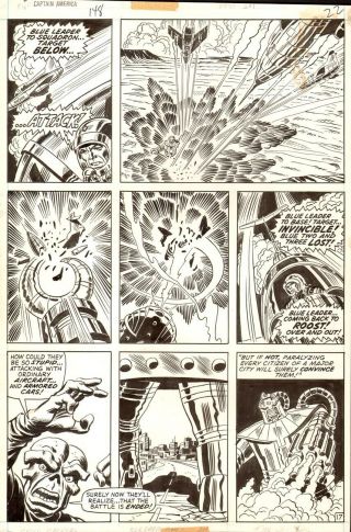 John Romita & S Buscema Captain America 148p22 1971 Marvel Art