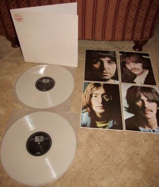 Beatles 2 Lp " White Album " Rare White Vinyl Australia 4 Photos,  Poster Nm