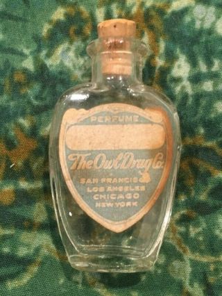 Rare Tiny Owl Drug Pharmacy Bottle San Francisco Perfume Paper Label