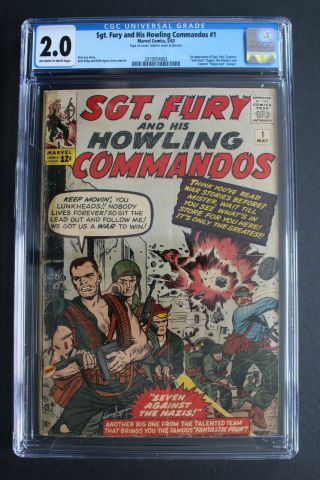 Sgt.  Fury & His Howling Commandos 1 1st Nick Fury & Team 1963 Lee Kirby Cgc 2.  0