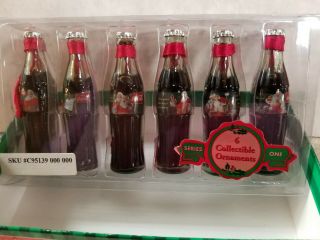 Six Evolution Of Santa Coca Cola Bottle Ornaments 1931 - 1936 Set 1