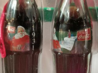 Six Evolution of Santa Coca Cola Bottle Ornaments 1931 - 1936 set 1 3