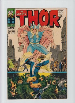 Thor 138 (marvel 1967),  Jack Kirby Art,  Thor Vs.  Ulik